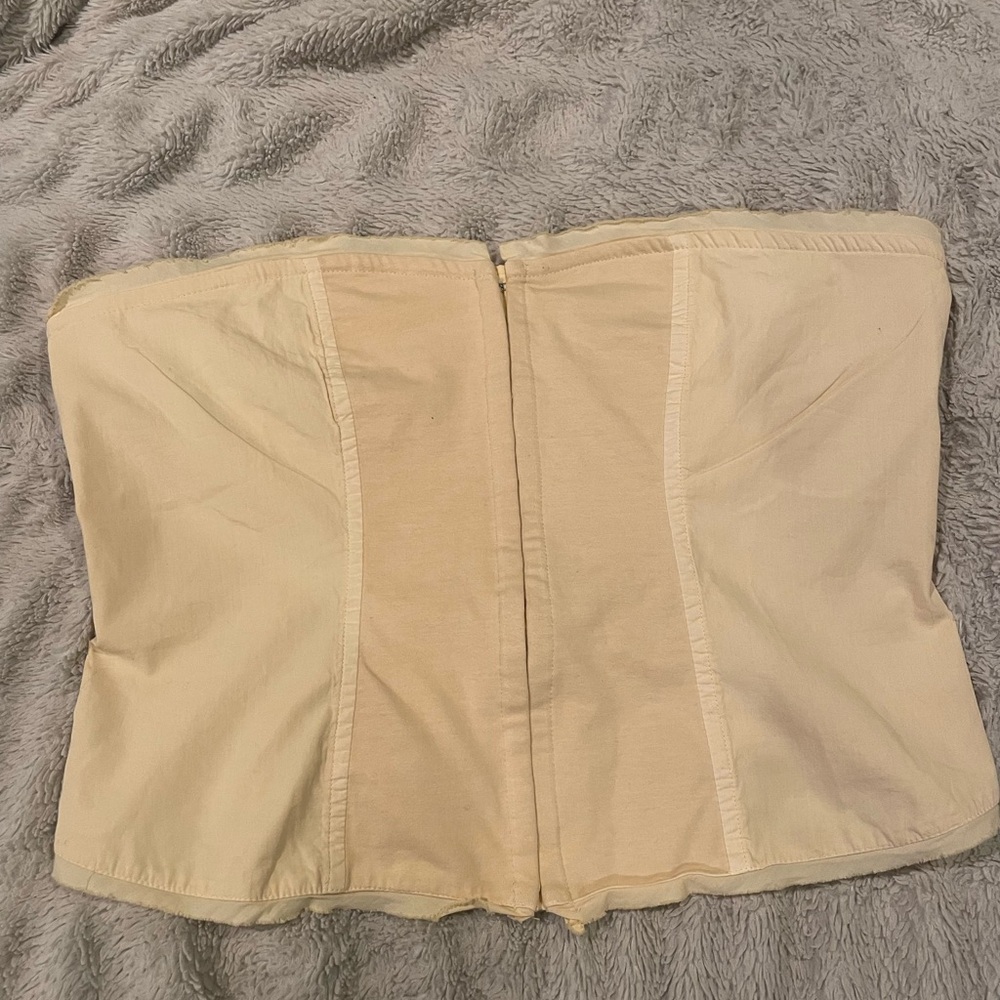 Free People Cream Strapless Corset Top